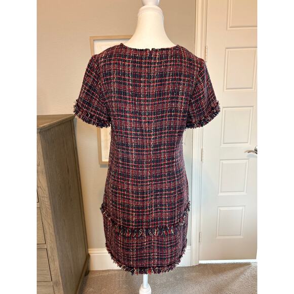 Court & Rowe | Red/Black/Beige Tweed Short Sleeve Sheath Dress | 6 - Picture 12 of 14